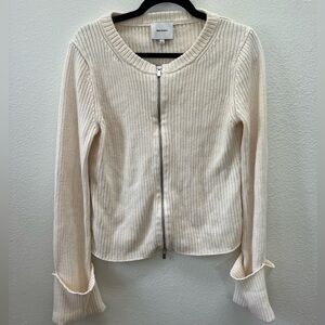 REFORMATION COTTON FULL ZIP SWEATER